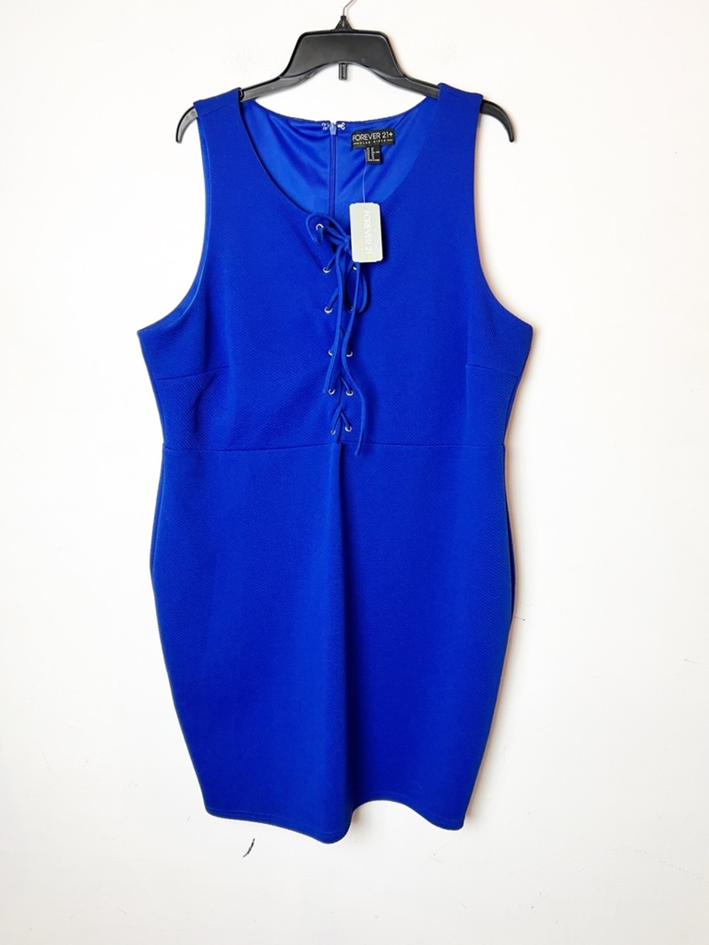 NWT SZ 3XL Forever 21 Royal Blue Lace-Up Sheath Dress